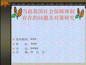 当前我国社会保障体制存在的问题及对策研究.ppt