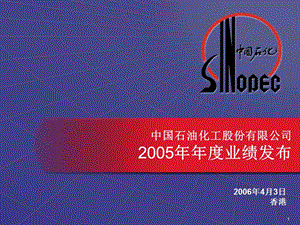 中国石油化工股份有限公司2005年年度业绩发布.ppt
