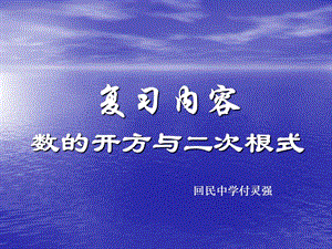 中考复习讲座数的开方与二次根式.ppt