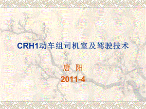 CRH1动车组司机室及驾驶技术.ppt