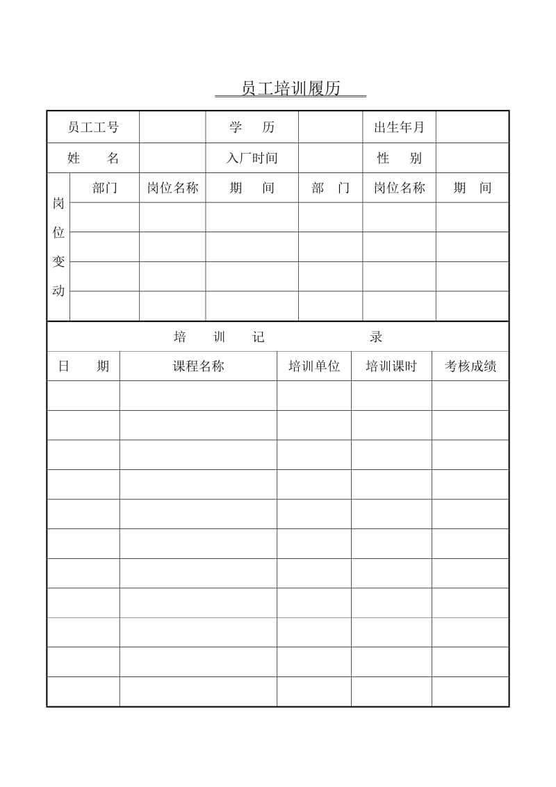 安全标准化职业健康《职工安全培训教育档案》.doc_第3页