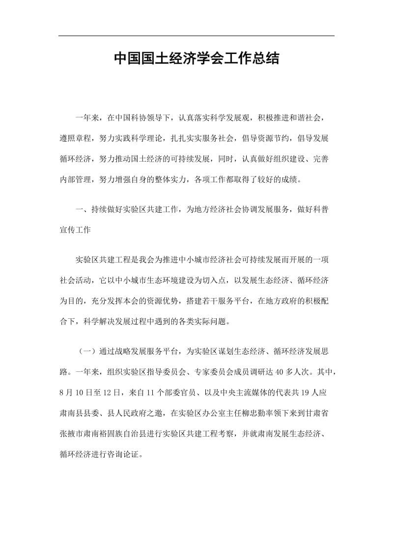 2019中国国土经济学会工作总结精选.doc_第1页