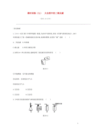 2019年中考化学一轮复习第六单元燃烧与燃料课时训练09大自然中的二氧化碳练习鲁教版201901151183.docx