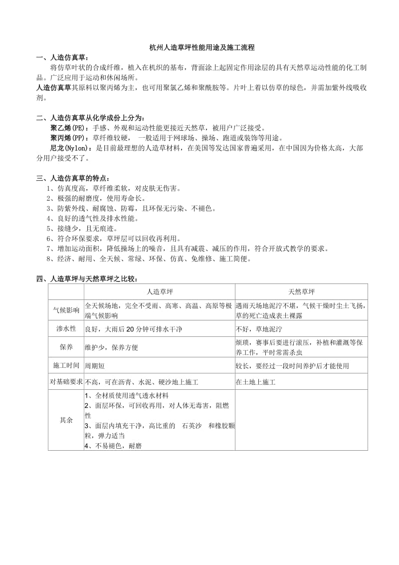 杭州人造草坪性能用途及施工流程介绍.doc_第1页