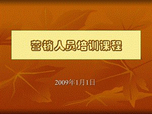 20090105营销人员培训课程改.ppt