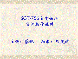 SGT756变压器保护装置讲稿.ppt