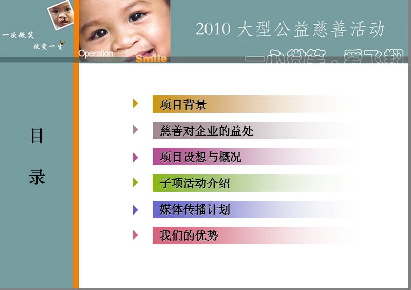 2010“心微笑、爱飞翔”大型公益慈善行动策划案.ppt_第2页