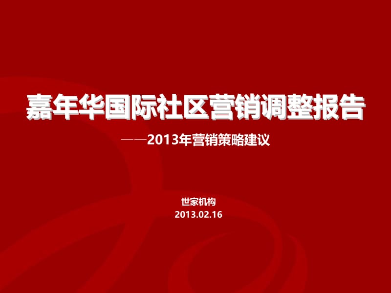 2013年嘉年华国际社区营销调整报告营销策划项目定位.ppt_第1页