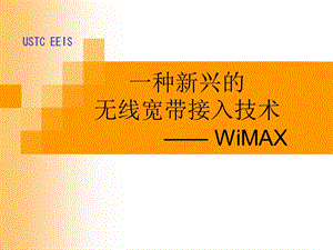 【大学课件】研究生信息通信：一种新兴的无线宽带接入技术-WiMax(PPT).ppt