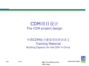 【課件】CDM项目设计The CDM project design.ppt