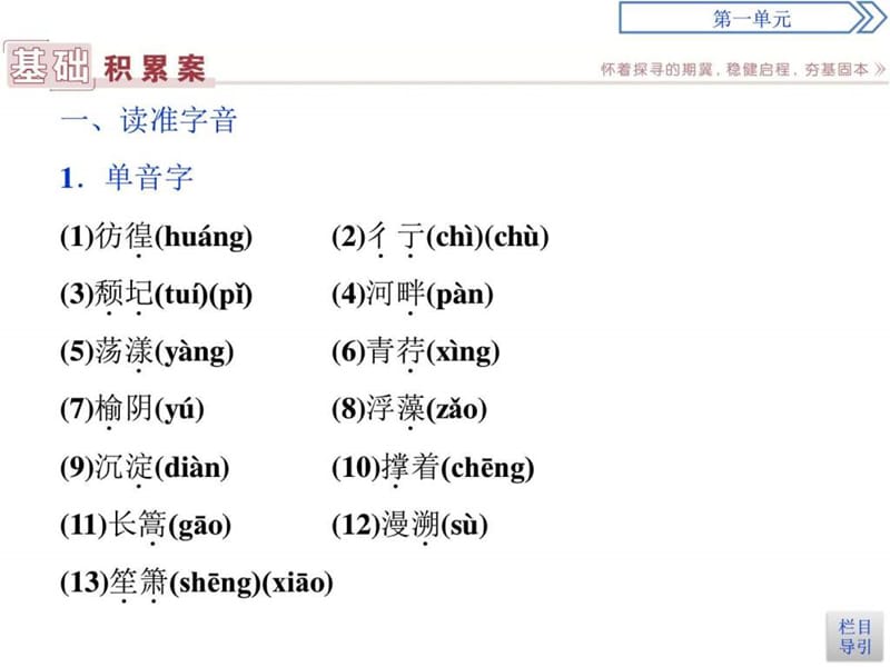 卓越学案语文必修1(人教版)学案导学 第一单元 2.ppt.ppt_第2页