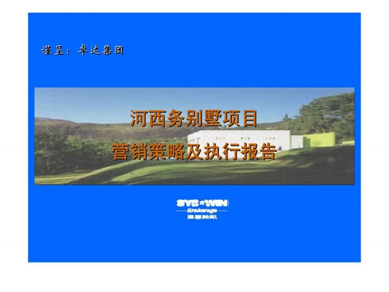 2008天津卓达河西务别墅项目营销策略及执行报告.ppt_第1页