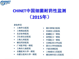2015年CHINET中国细菌耐药性监测.ppt