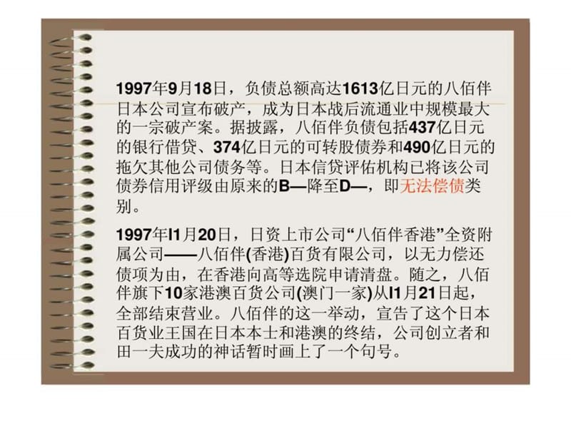 财务管理教学案例002八佰伴百货(香港)有限公司破产案.ppt_第2页