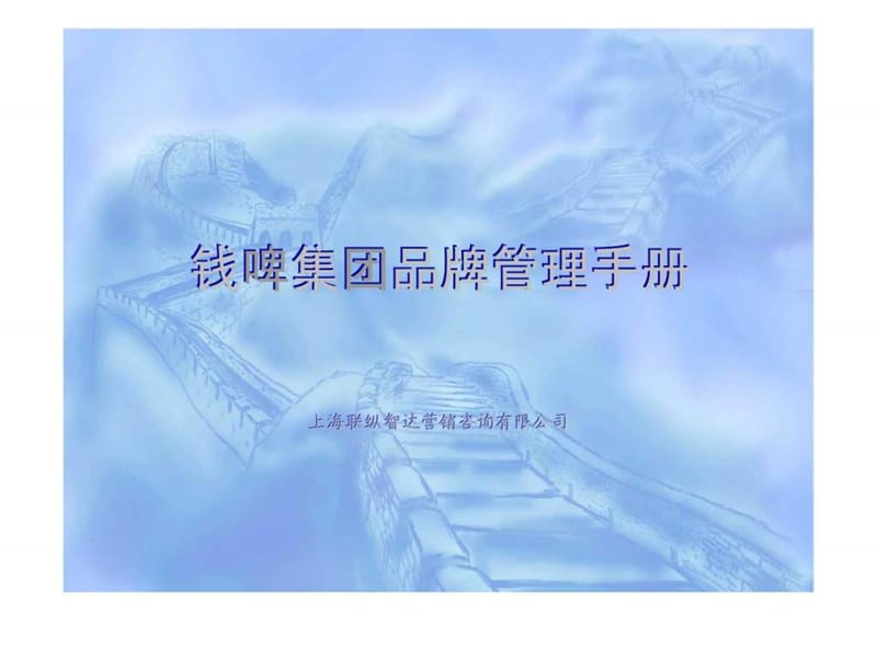 联纵智达-钱江啤酒—001钱啤集团品牌管理手册.ppt_第1页