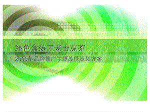 绿色盒装王老吉凉茶2009年品牌推广主题战役策划方案.ppt