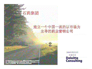 德勤：石药集团-建立一个中国一流的以市场为主导的药业营销公司.ppt