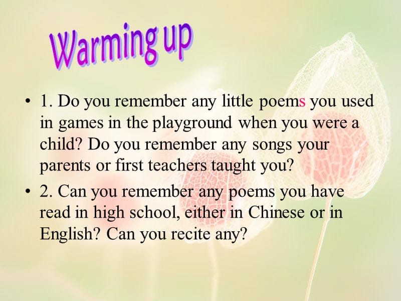 2019年选修6-unit2-Poems-(warming-up-and-reading)课件精品教育.ppt_第2页