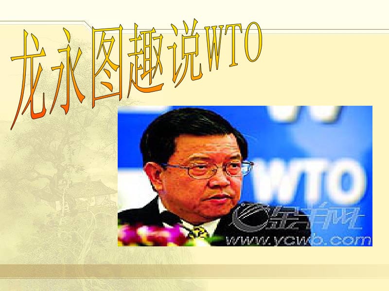 20龙永图趣说WTO.ppt_第1页