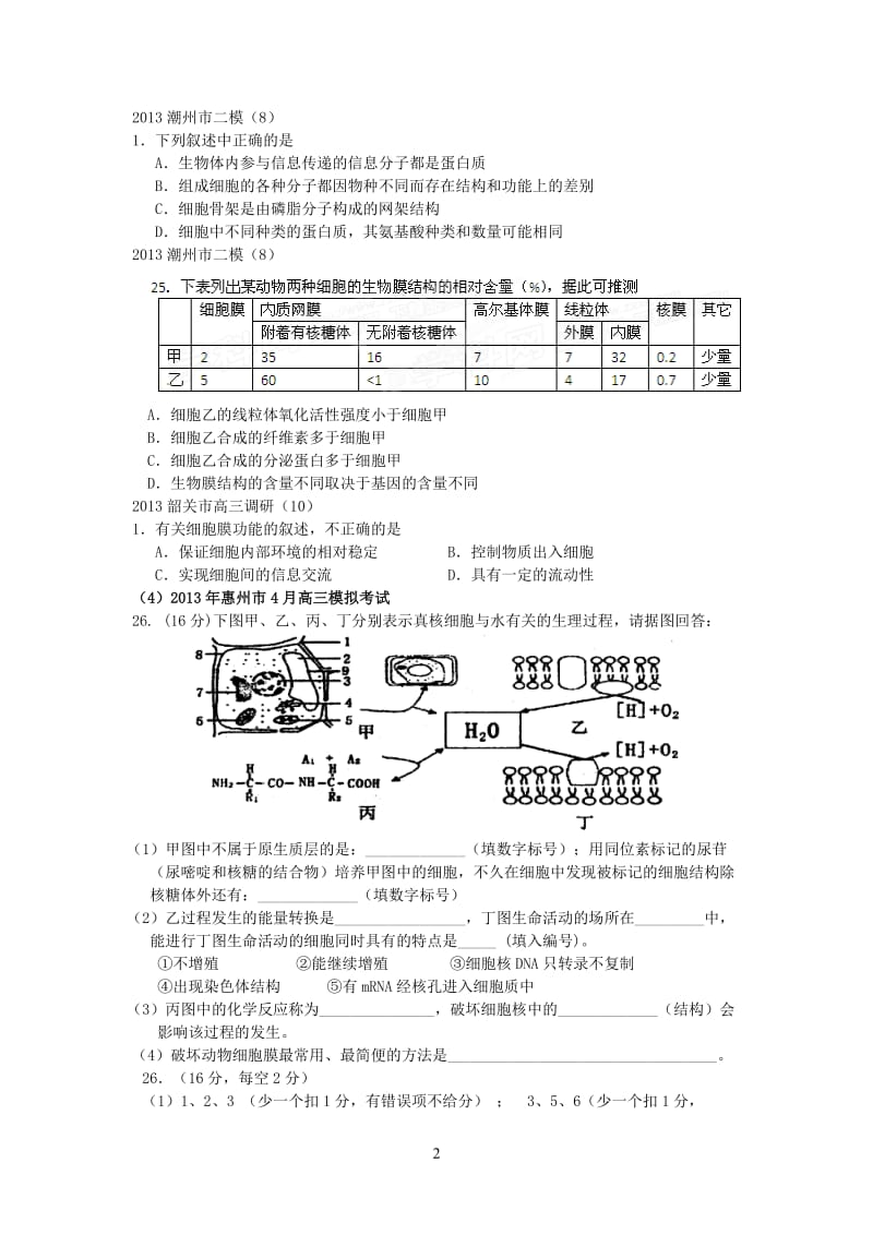2013年广东高考核心考点二模必修一.doc_第2页
