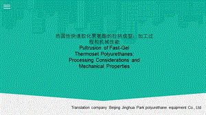 聚氨酯树脂型材拉挤设备技术介绍.ppt