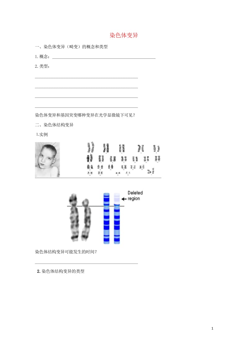 北京市第四中学2017届高考生物专题复习2染色体变异学案20170817162.wps_第1页