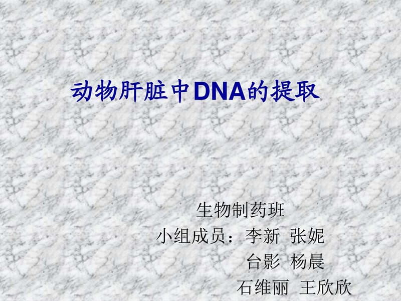 动物肝脏DNA提取_生物学_自然科学_专业资料.ppt_第1页