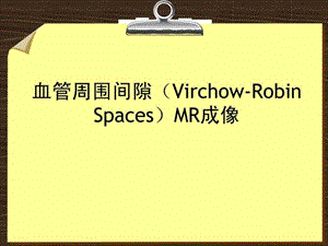 血管间腔(V-R space)的MRI表现.ppt