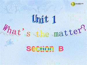 2014年春八年级英语下册《Unit1 Whats the matter Section B》课件 （新版）人教新目标版.ppt