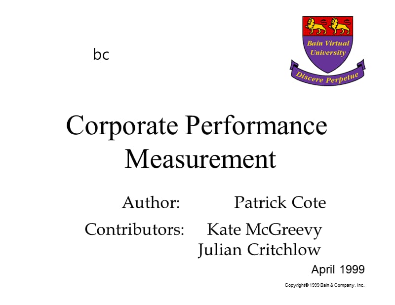 业绩评估CorporatePerformanceMeasurementppt课件.ppt_第1页