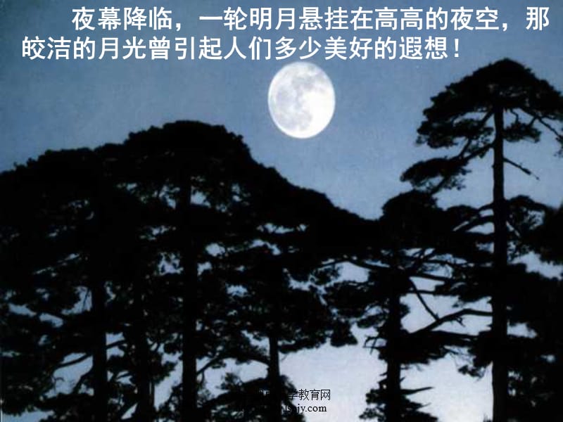 夜幕降临一轮明月悬挂在高高的夜空那皎洁的月光曾引起.ppt_第2页