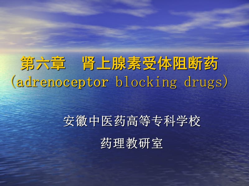 肾上腺素受体阻断药(adrenoceptor blocking drugs)-PPT课件.ppt_第1页