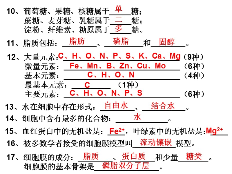 高中生物必修一二三精要知识背记单投影用.ppt_第3页