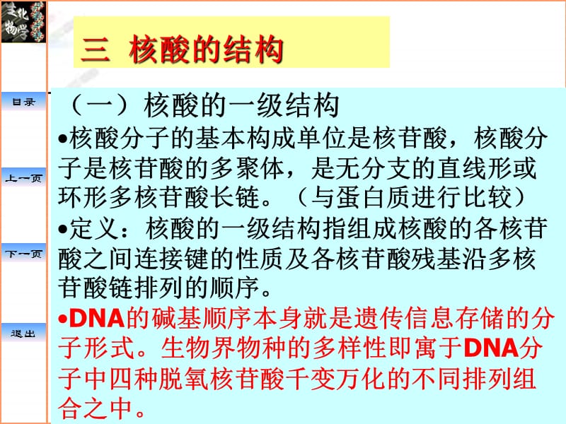中国药科大学生物化学课件—核酸DNA的结构RNA的结构与功能.ppt_第1页