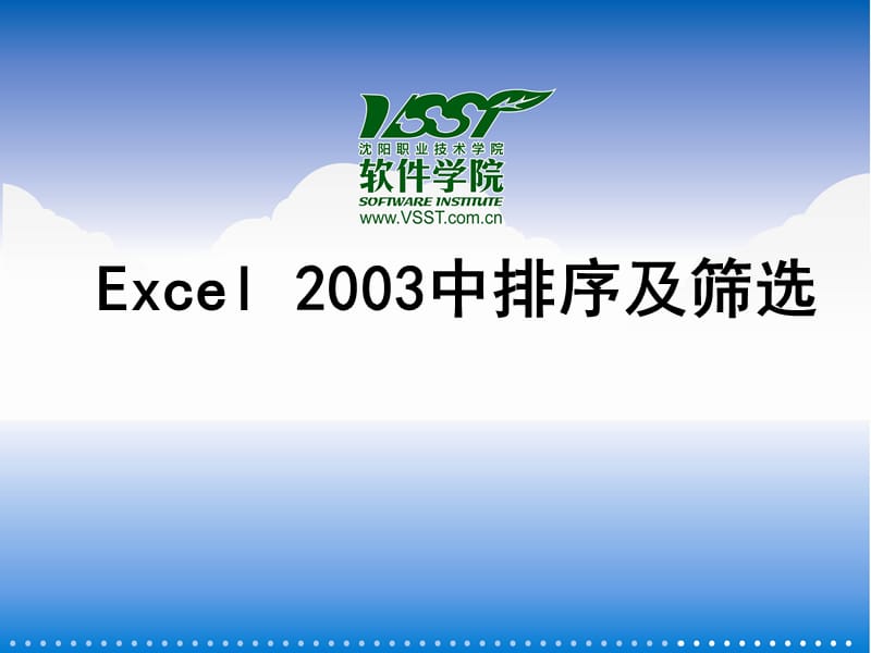 Excel2003中排序及筛选.ppt_第1页
