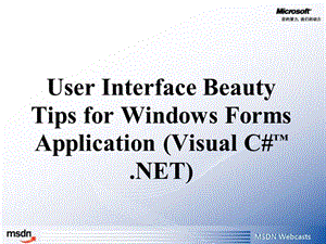 Windows应用程序开发入门到精通Windows应用程序界面美化-20041216.ppt