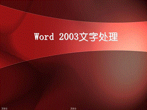 word2003教程文创公.ppt