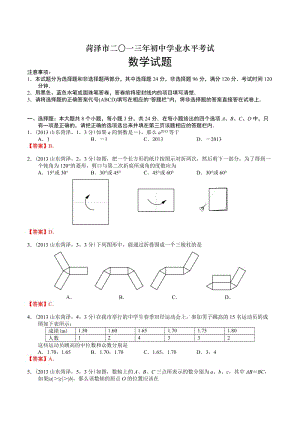 2013山东菏泽中考数学.doc