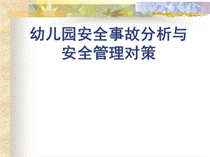 幼儿园安全事故分析与安全管理对策.ppt