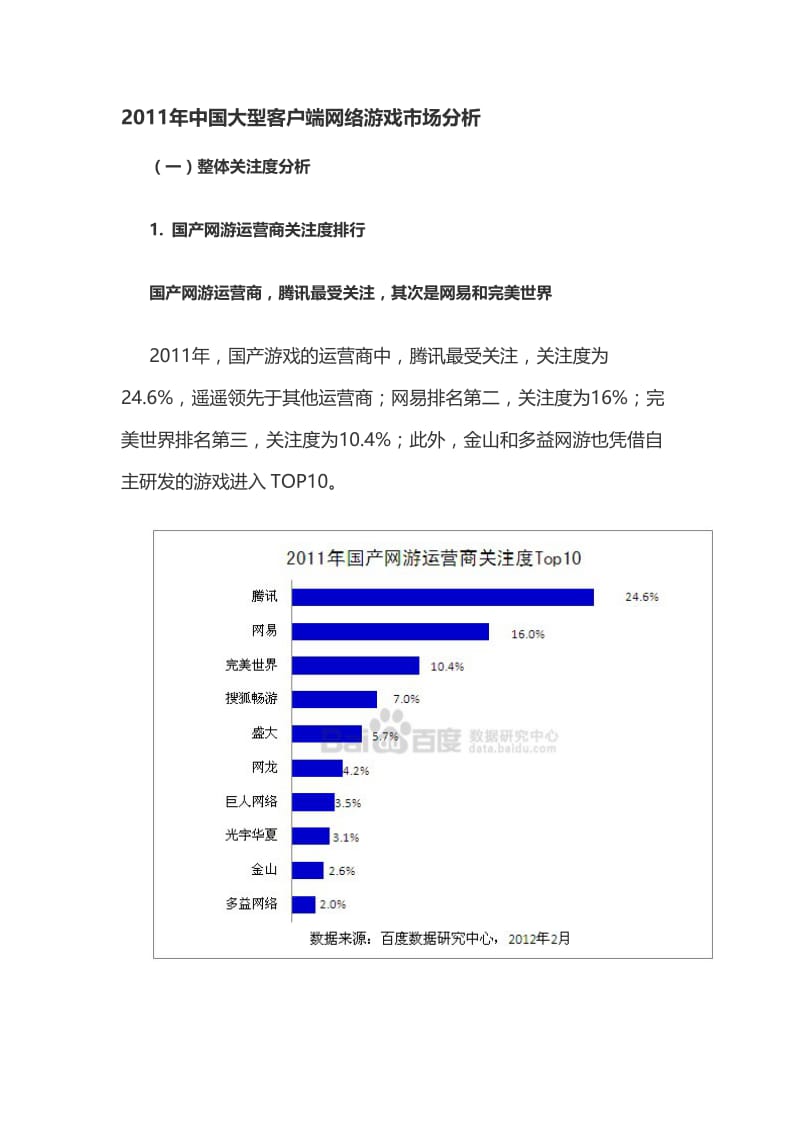 2011年中国大型客户端网络游戏市场分析.doc_第1页