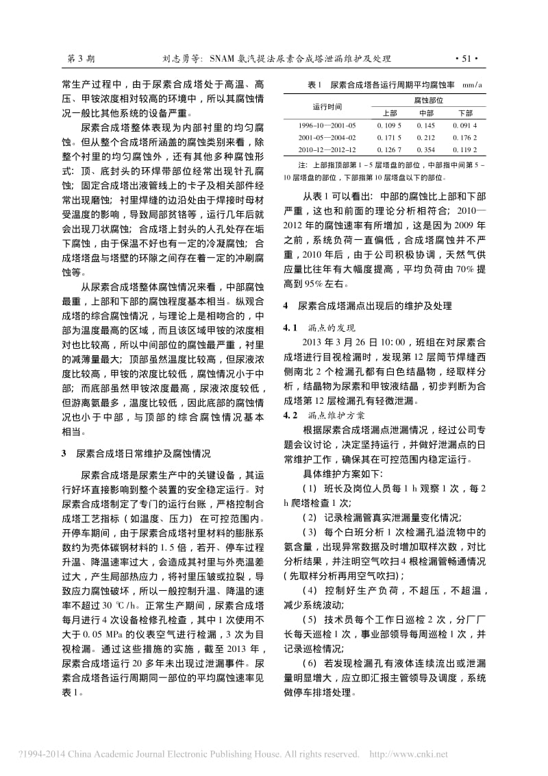 SNAM氨汽提法尿素合成塔泄漏维护及处理.pdf_第2页