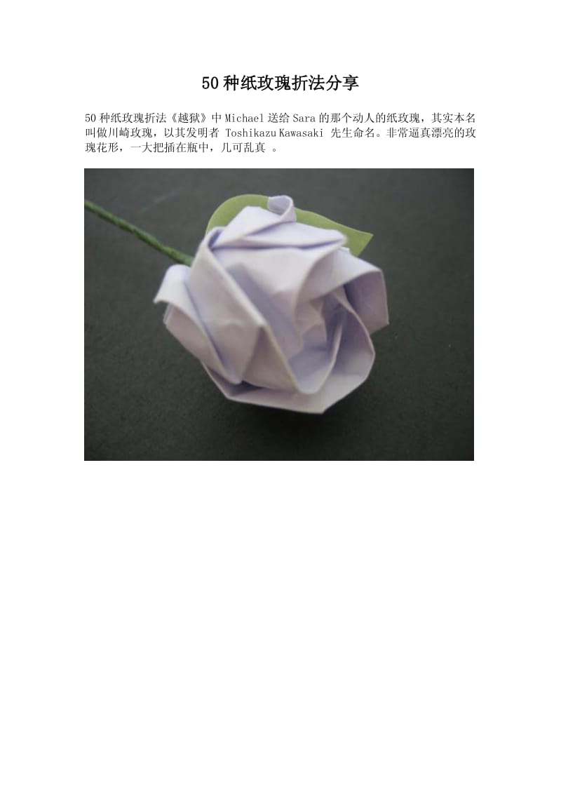 50种纸玫瑰折法分享.pdf_第1页