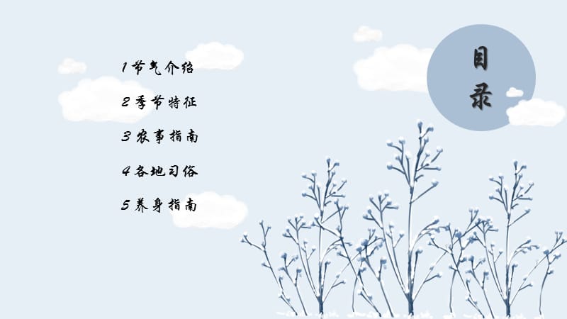 清新二十四节气大寒冬季白色PPT模板.pptx_第2页