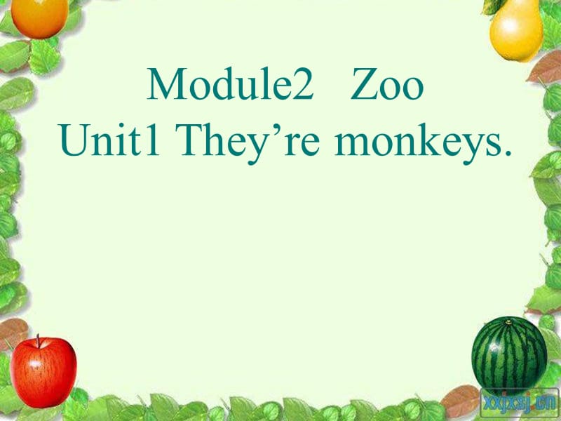 外研版新标准(三起)小学英语三年级下册Module2 ZooUnit1 They’re monkeys课件.ppt_第1页