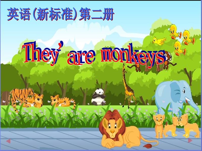 外研版小学英语(新标准)(三起)第二册Theyare monkeys课件.ppt_第1页