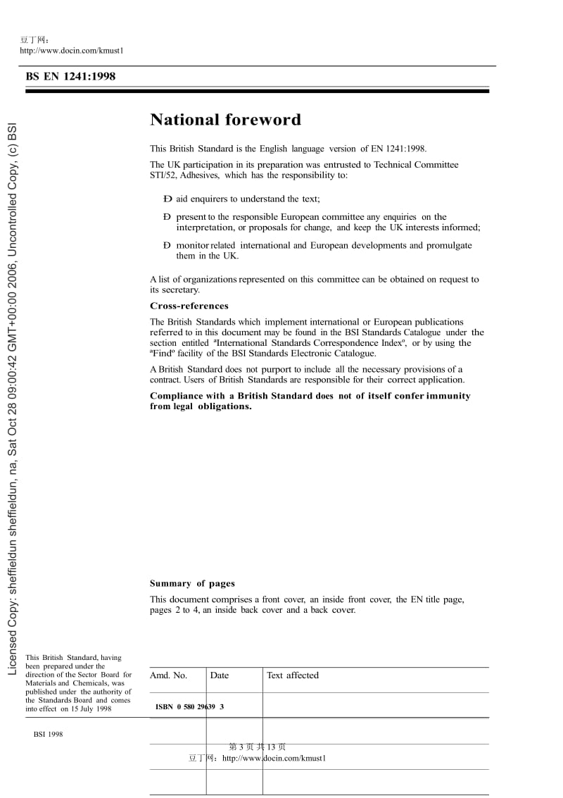 【英国标准word原稿】BS EN 1241-1998 Adhesives. Determination of acid value.doc_第3页