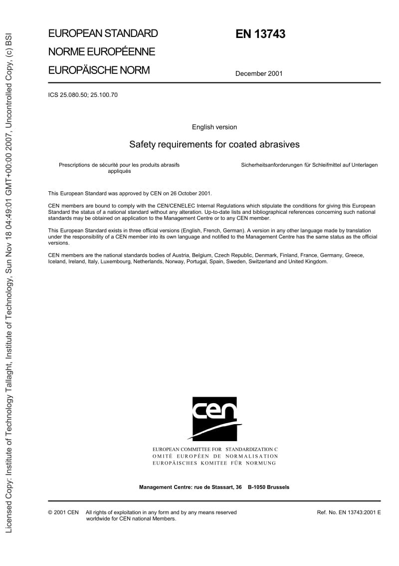 【BS英国标准】BS EN 13743-2002 Safety requirements for coated abrasives.doc_第3页