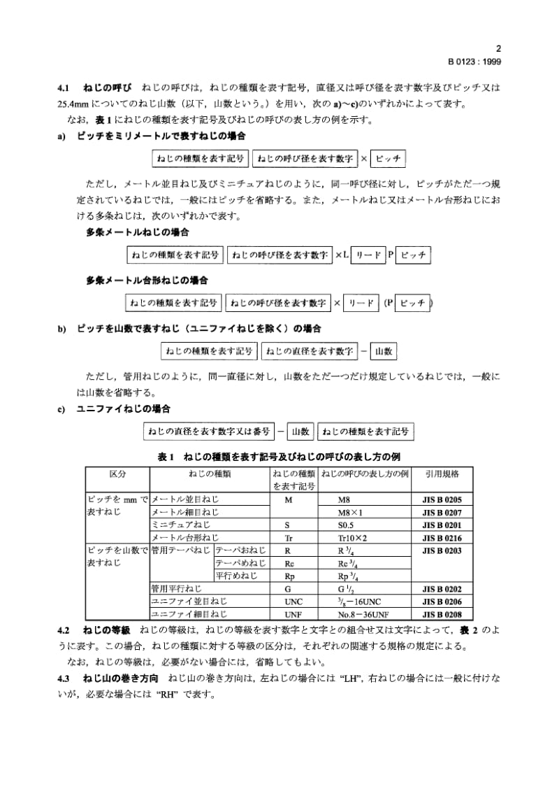 JIS B0123-1999 螺纹标识系统.pdf.pdf_第3页
