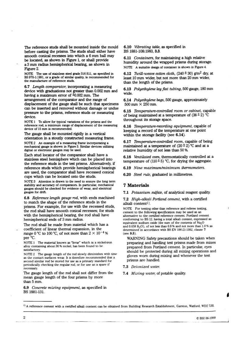 BS 812-123-1999 Testing aggregates. Method for determination of alkali-silica reactivity. Concrete prism method.pdf_第3页