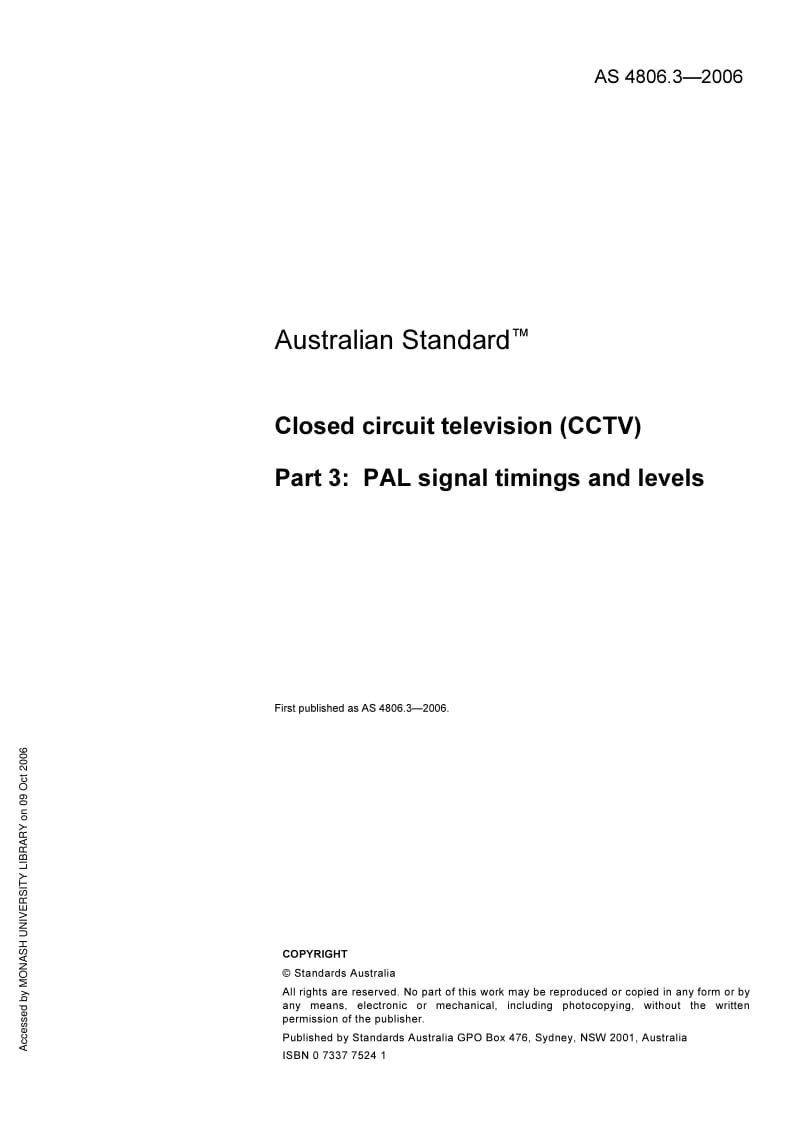AS 4806-3-2006 Closed circuit television (CCTV) Part 3 PAL signal timings and levels.pdf_第3页